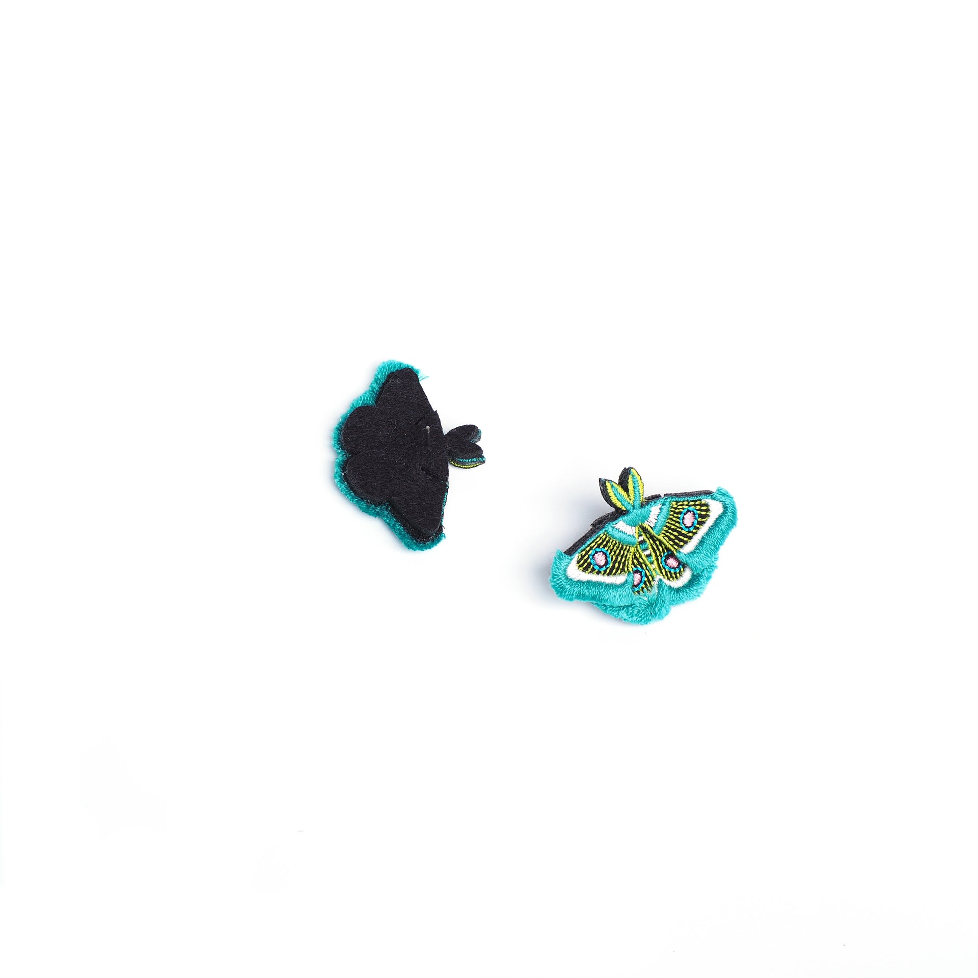 MOTH / EARRING EAR-CLIP / GREEN