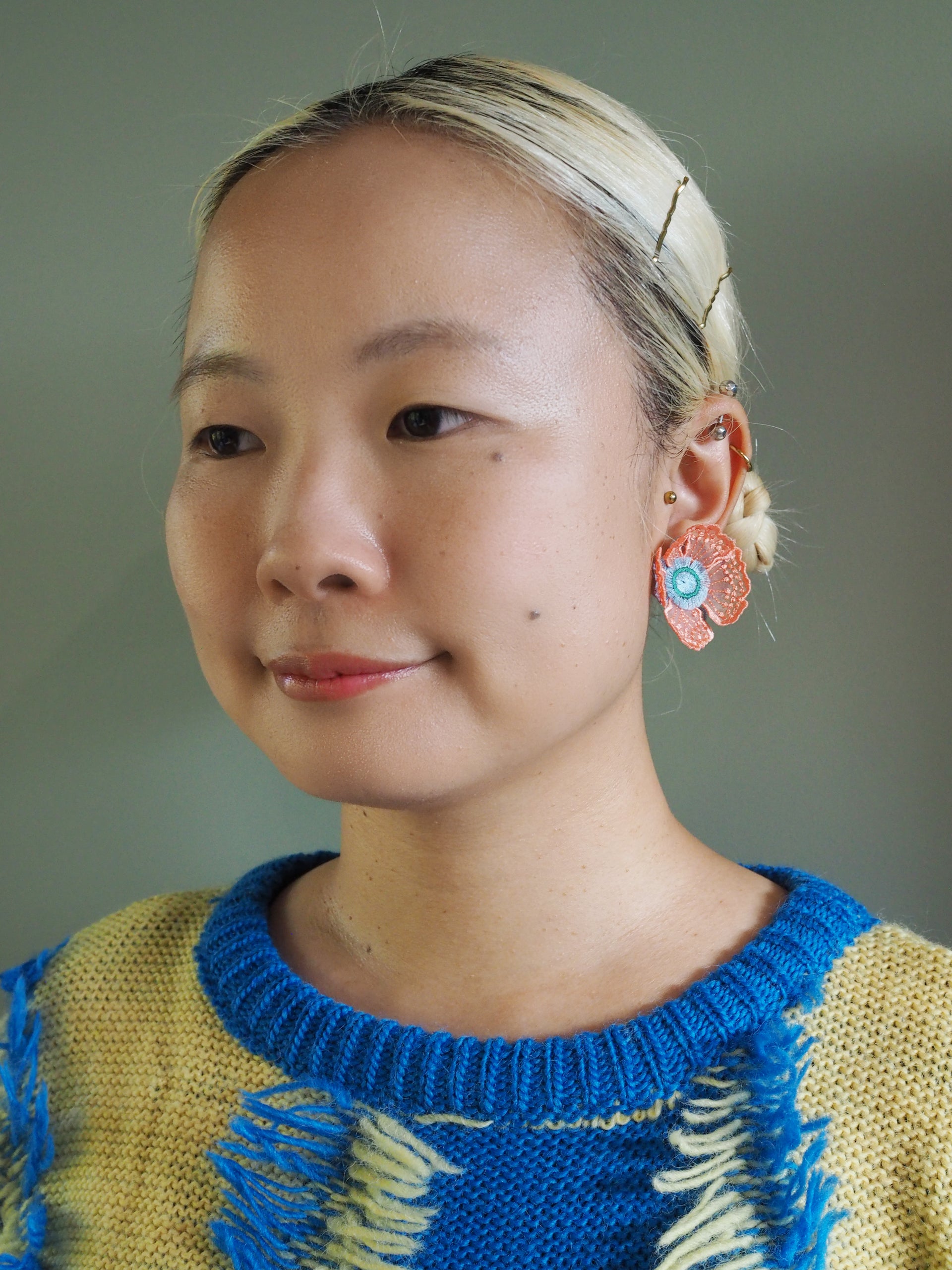 FLOWERS AT DAWN 2 / EARRING /  PINK