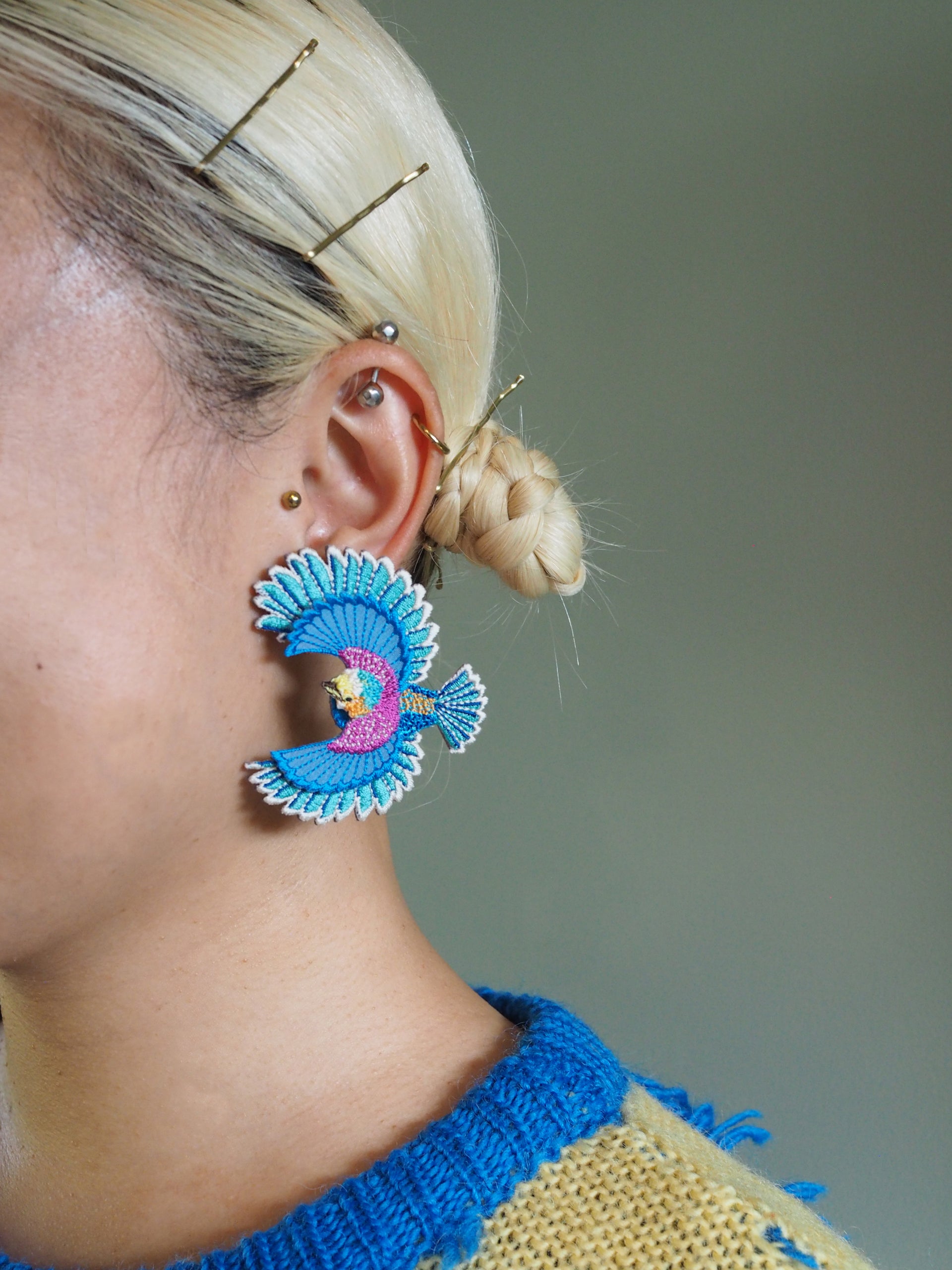 BIRD / EARRINGS / BLUE