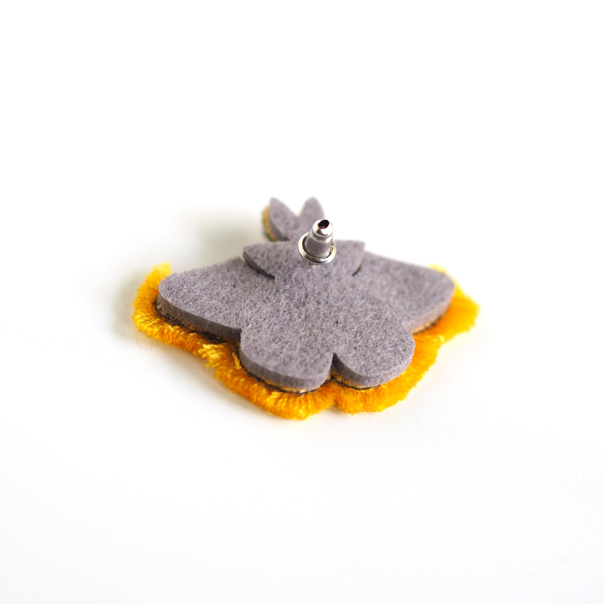 MOTH / EARRING EAR-CLIP / YELLOW