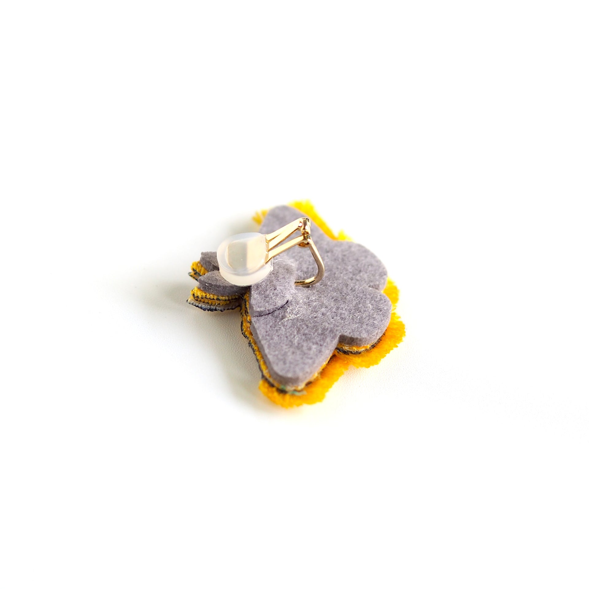 MOTH / EARRING EAR-CLIP / YELLOW