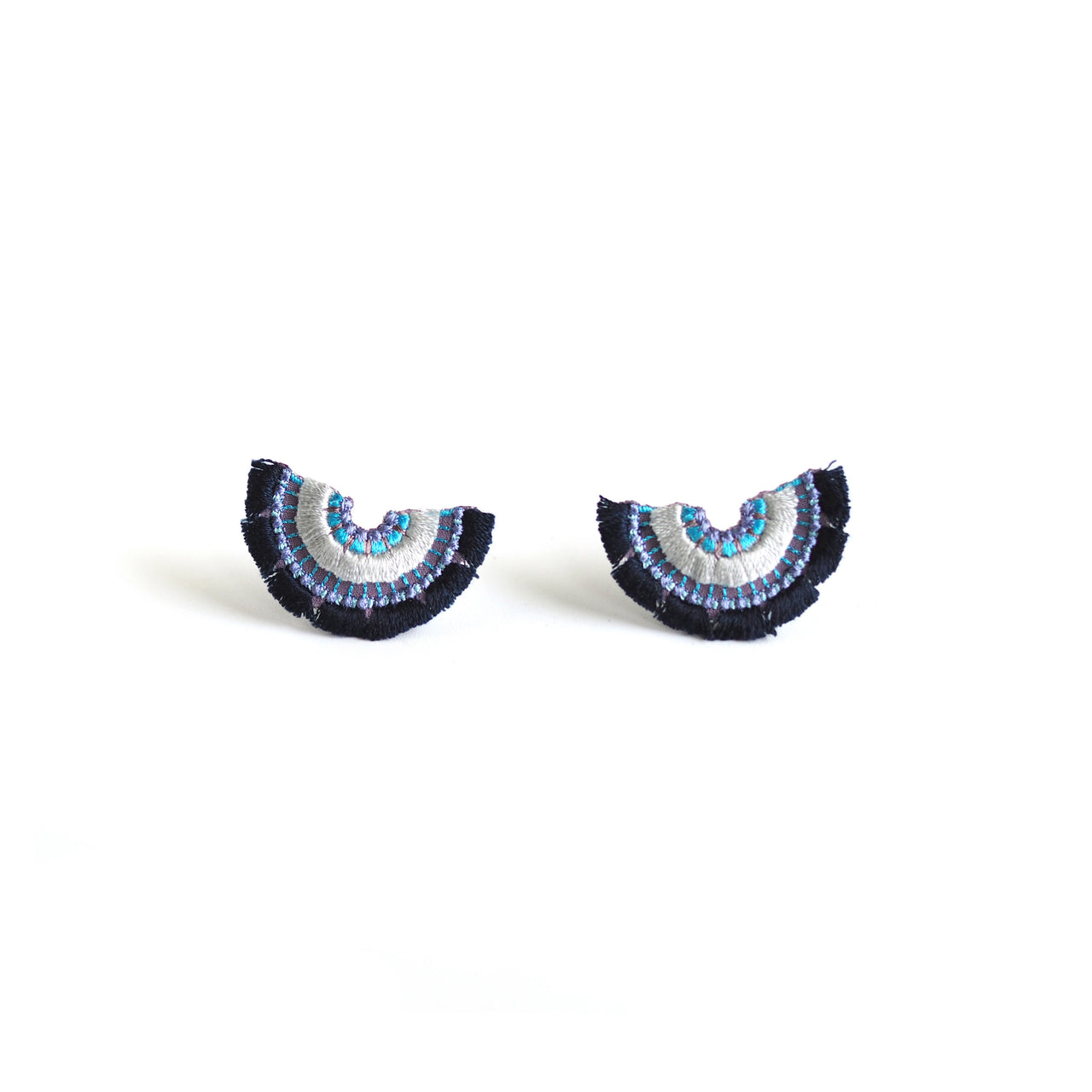 BLOOM / EARRINGS EAR-CLIPS / NAVY