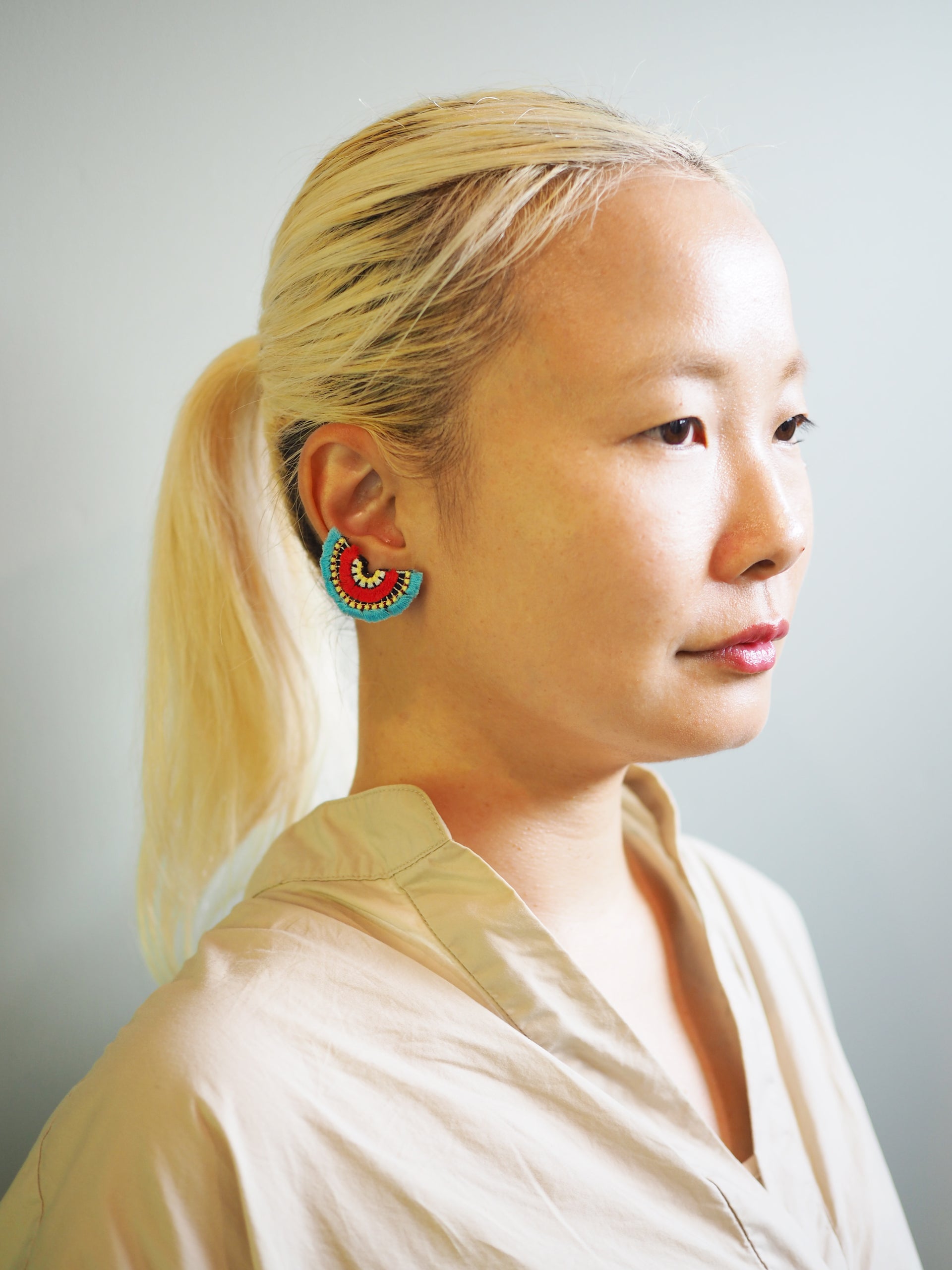BLOOM / EARRING EAR-CLIP / TURQUOISE