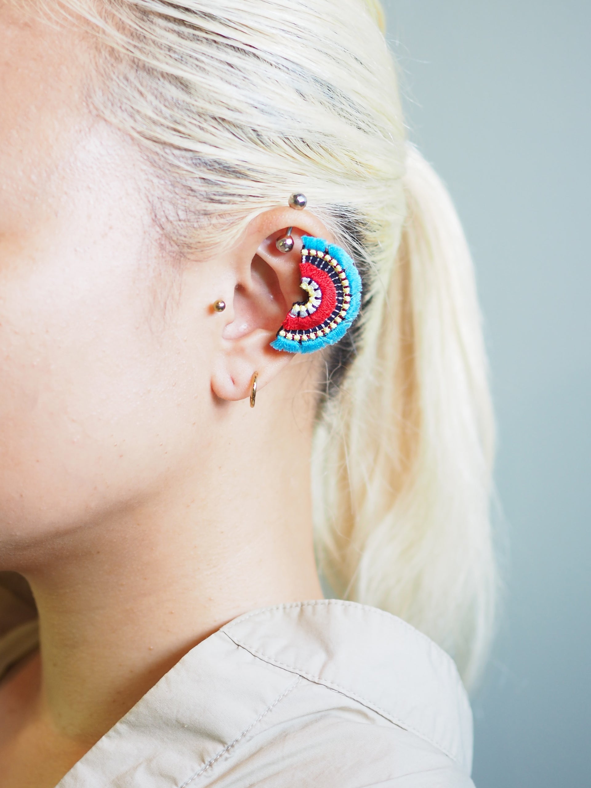 BLOOM / EARRING EAR-CLIP / TURQUOISE