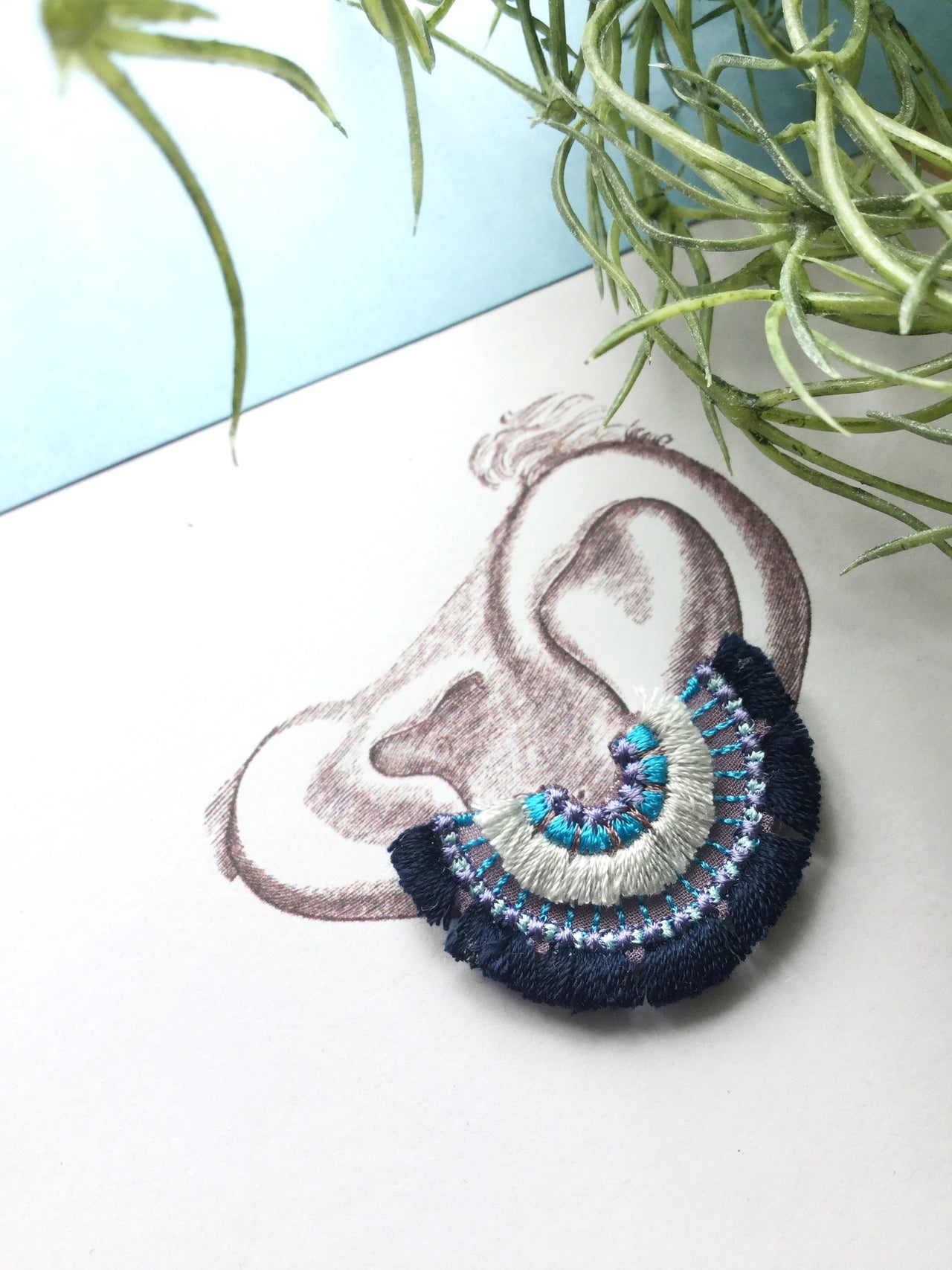 BLOOM / EARRING EAR-CLIP / NAVY