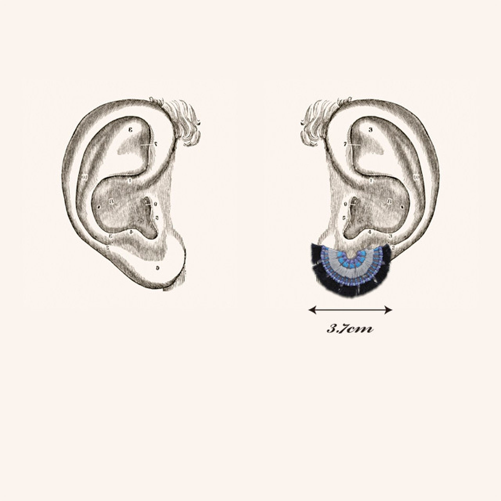 BLOOM / EARRING EAR-CLIP / NAVY