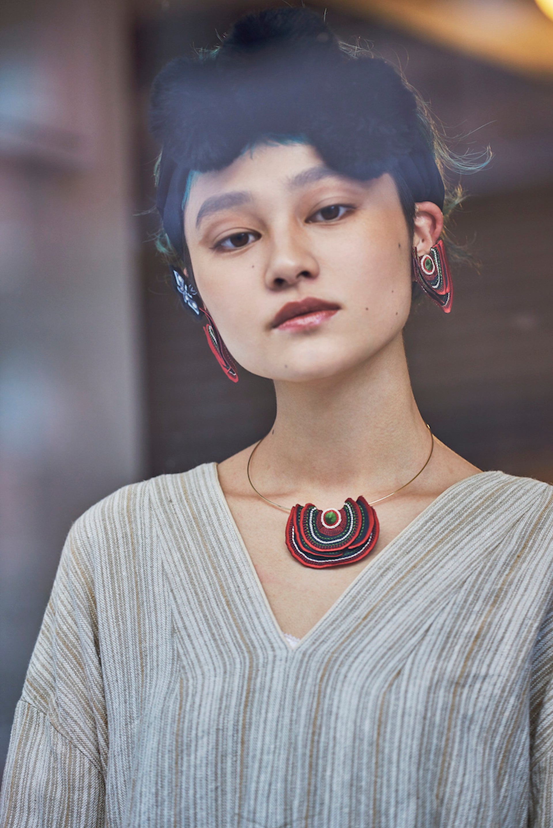 TURKEY TAIL / EARRINGS / RED