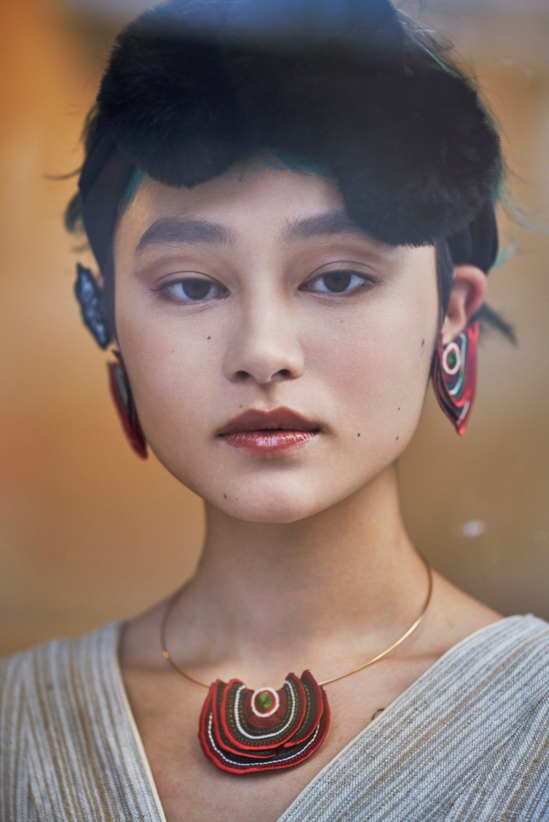 TURKEY TAIL / EARRINGS / RED