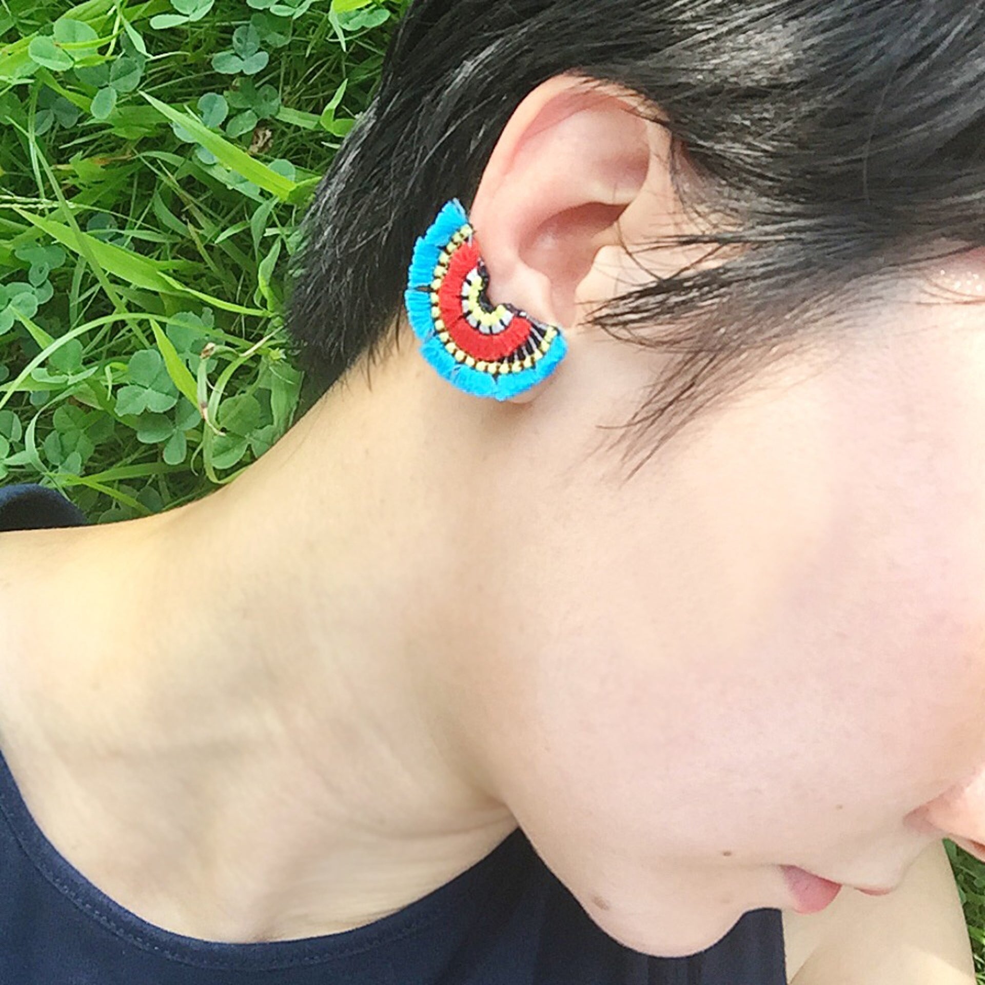 BLOOM / EARRING EAR-CLIP / TURQUOISE