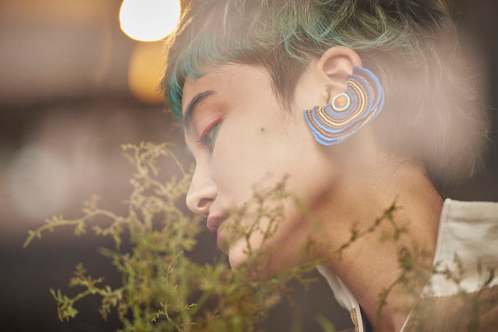 TURKEY TAIL / EARRINGS / BLUE