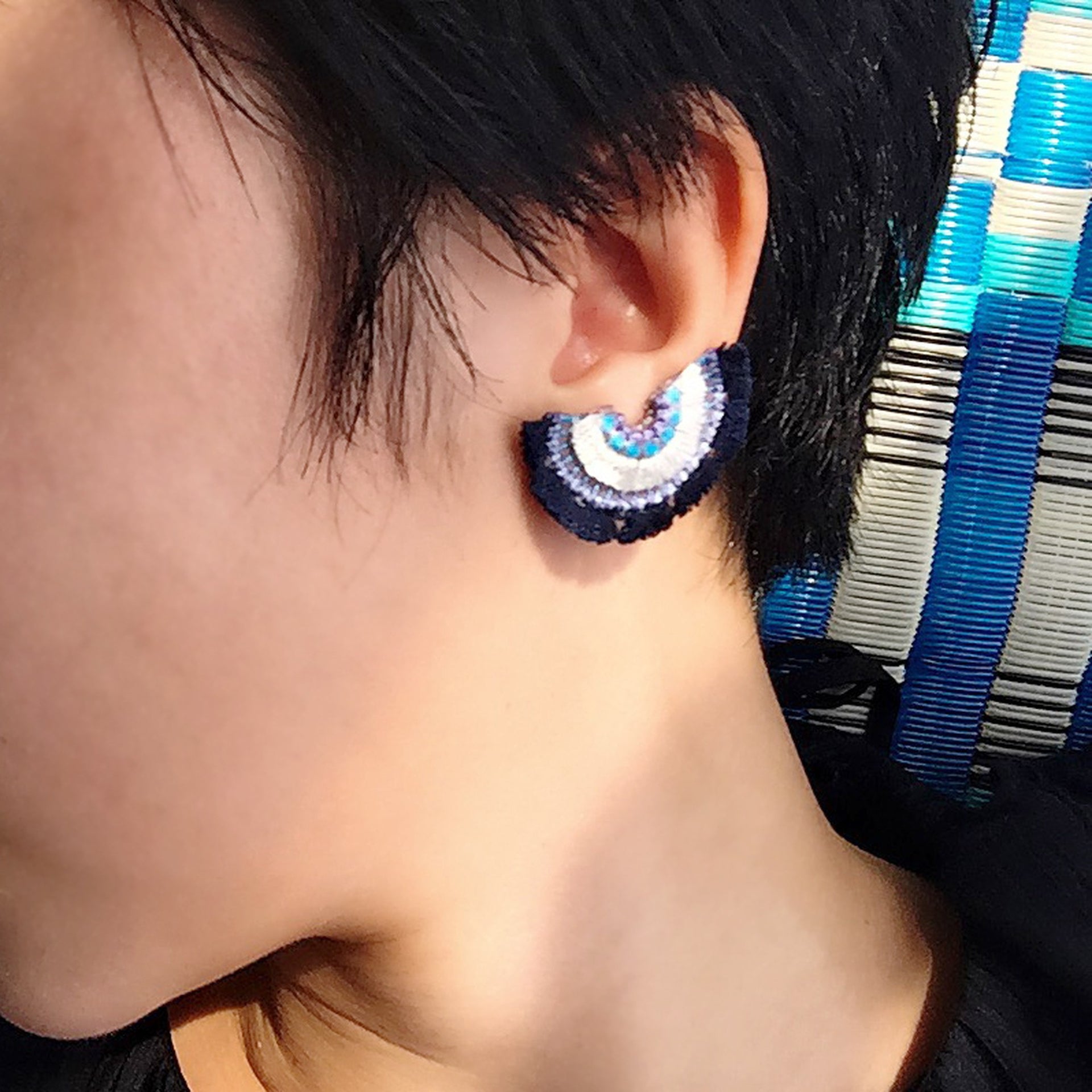 BLOOM / EARRING EAR-CLIP / NAVY