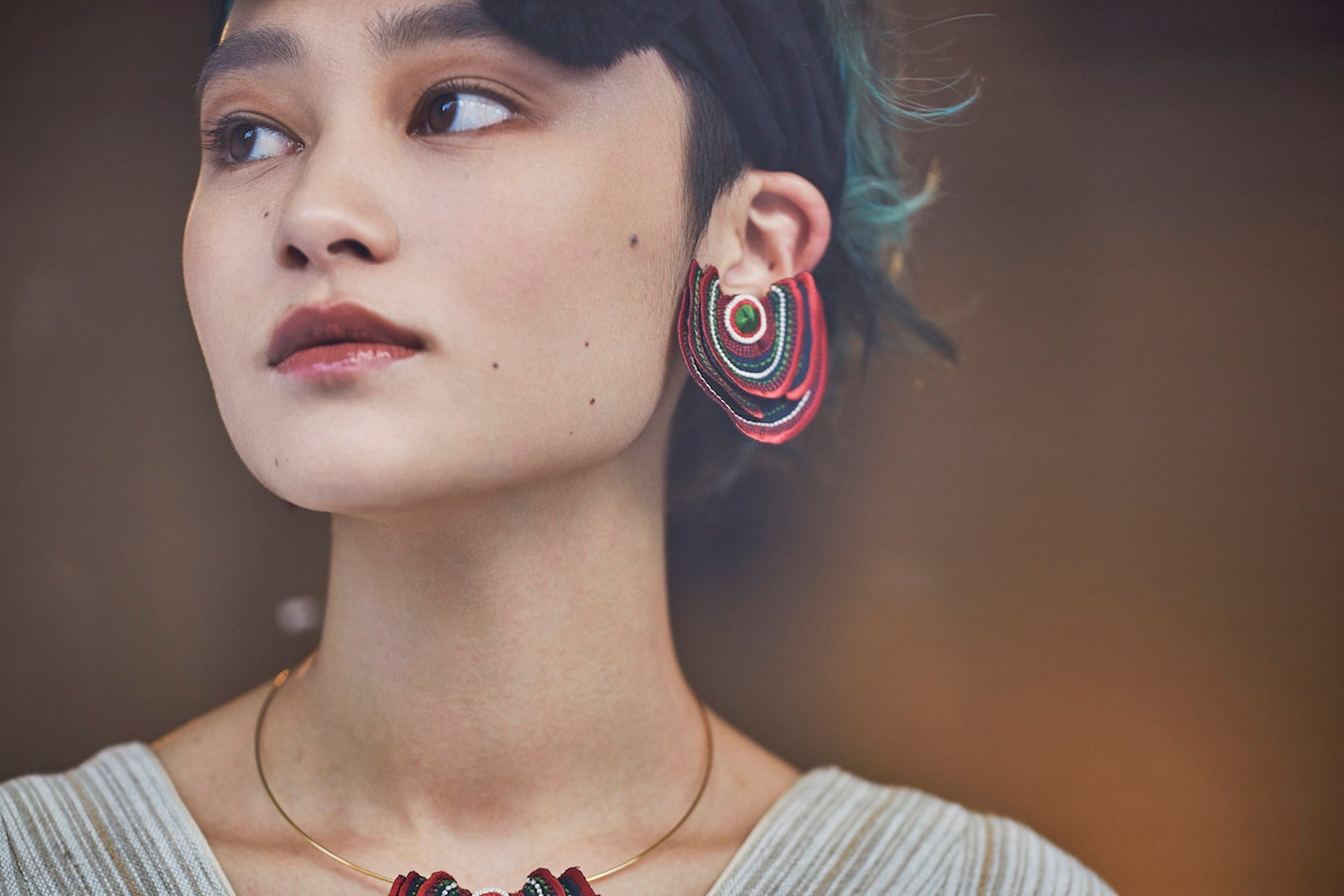 TURKEY TAIL / EARRINGS / RED